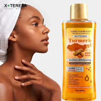 200ml Olio di curcuma Viso Schiarente Olio Essenziale Zenzero Idratazione Profonda Idratante Levigante Siero Corpo Olio Cura Della Pelle 1