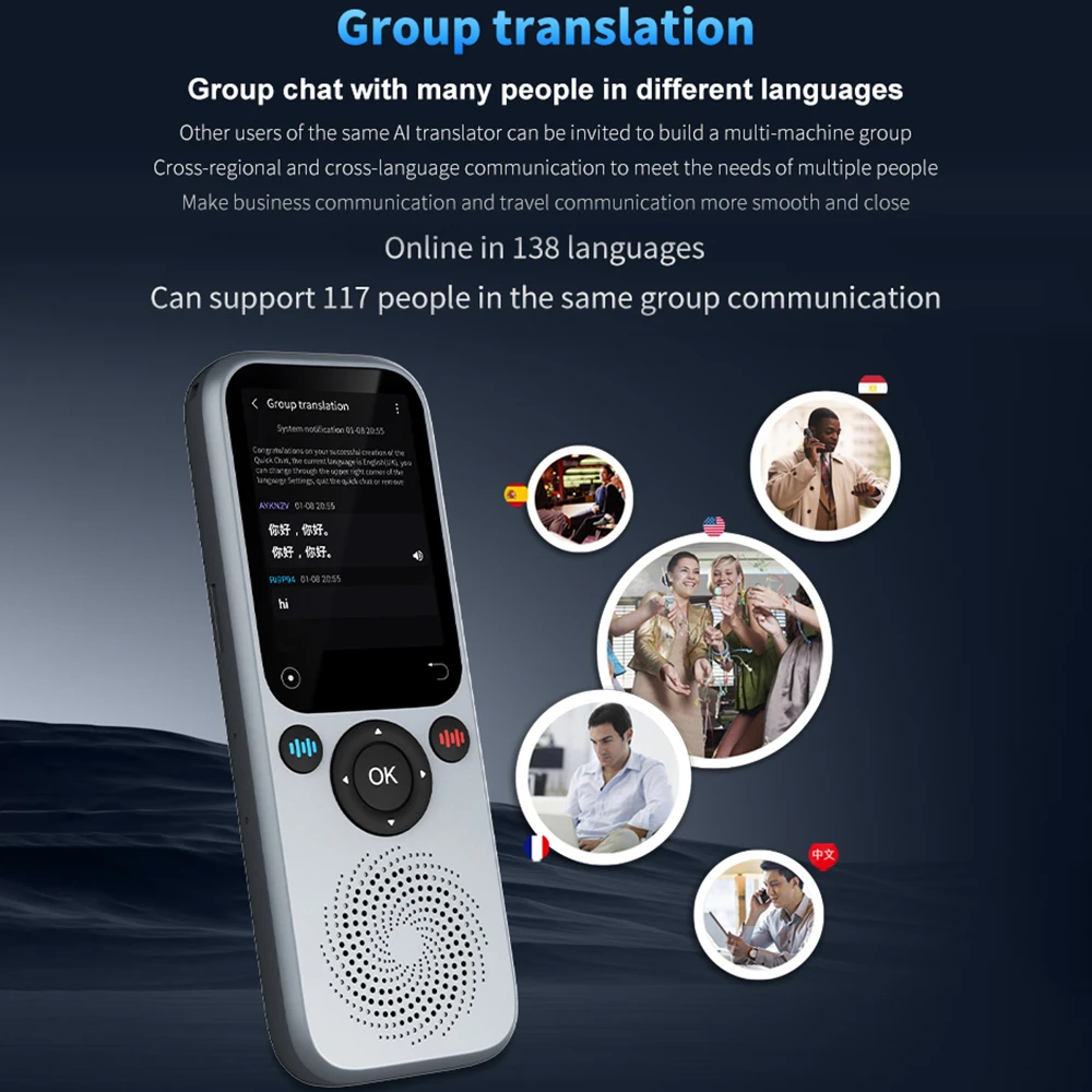 Portable Language Translator Real-Time Two-Way Translating Device 138 Languages Online Offline Translation Simultaneous language translator