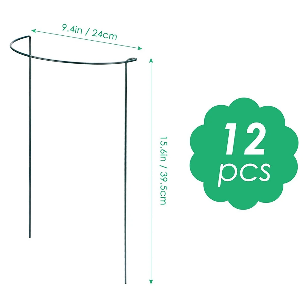 

Pack of 12 Semi-Circular Ring Plant Garden Flower Support Stakes,for Tomatoes Flowers Plant,Border Support