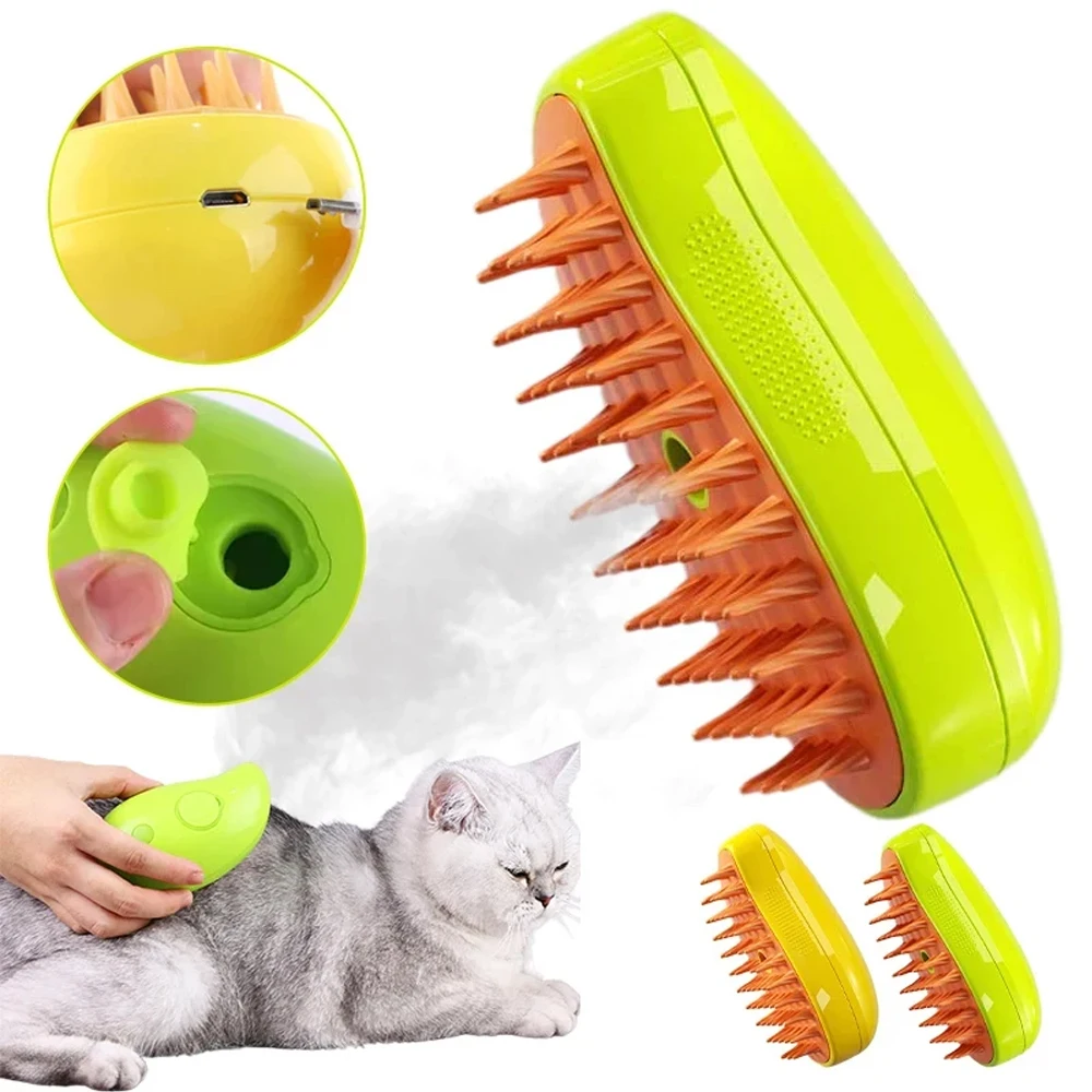 Cat and Dog Pet Electric Spray Massage Comb Anti-Flying Massage Bath Usb Charging Cat Comb Floating Hair Removal Pet Care