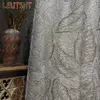 High-Grade Gold Leaf Bird's Nest Hollow Jacquard Sheer Curtains for Living Room Bedroom Luxury Gray Delicate Tulle Home Decor 2