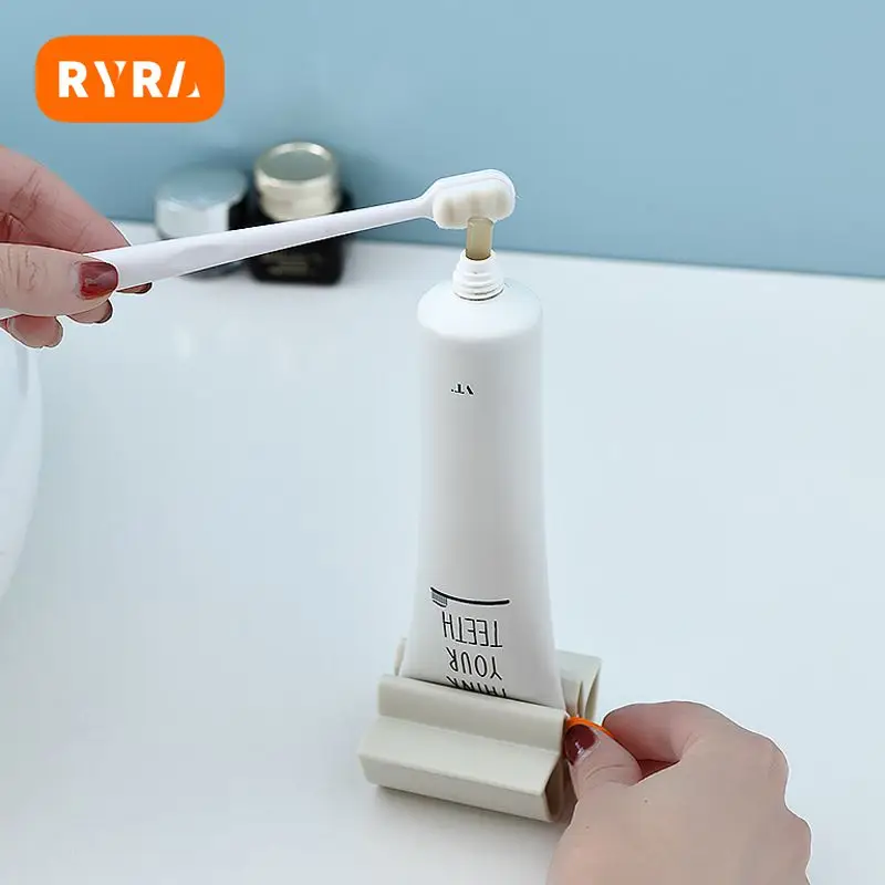 Toothpaste Squeezer Mini Rolling Tube Toothpaste Squeezer Dispenser Seat Holder Stand Easy Cleaning Bathroom Products Household Cosmetics Squeezer toothpaste squeezer