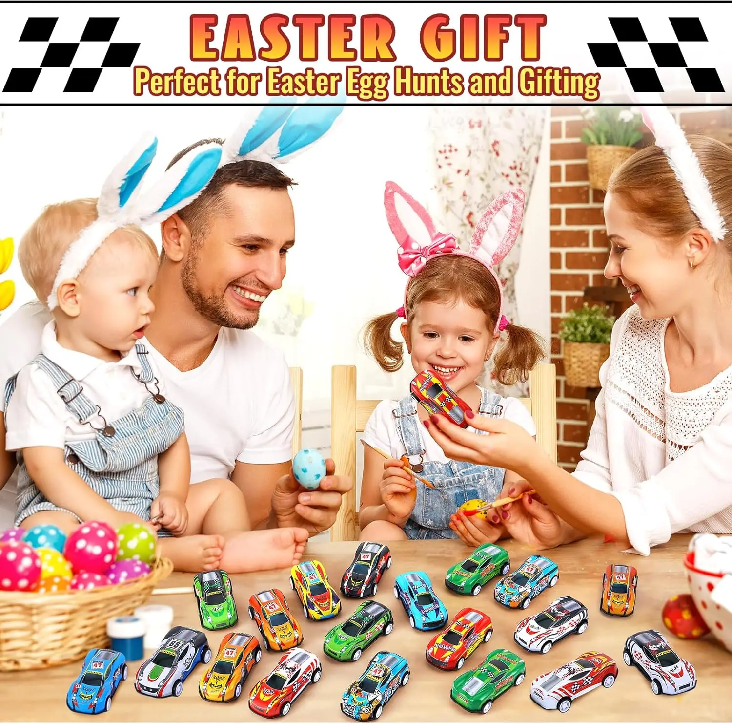 Plastic Mini Car Set Toy with Container for Kids