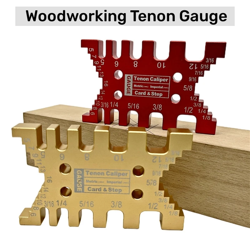 Woodworking Tenon Caliper Measuring Ruler High Precision Metric Imperial Card Gauge Wood Work Router Saw Table Machine Tools 45 90 degree metric and inch center scriber carpenter ruler woodworking square right angle line gauge wood measuring tools diy