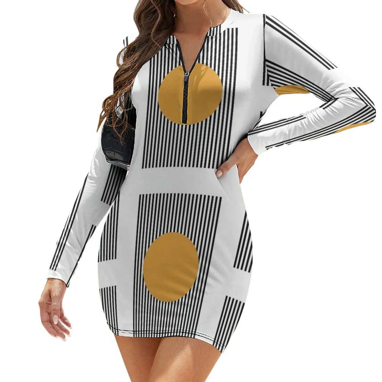 

Bauhaus #16 Long-Sleeve Bodycon Dress Beachwear beach dress