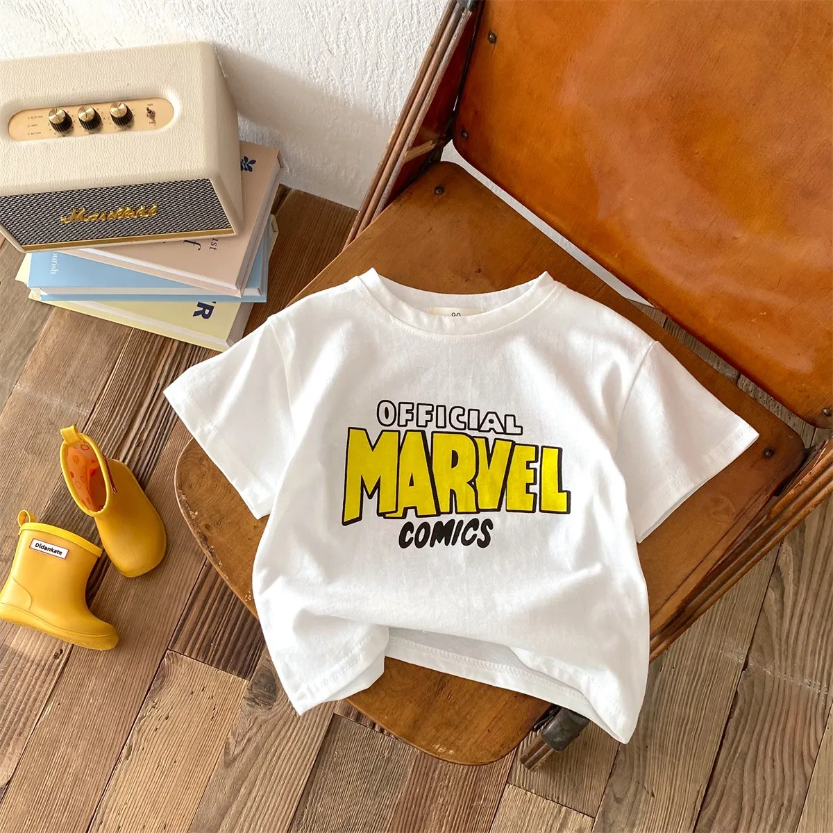 2024 New Children's Short Sleeved Round Neck Loose Fashion T-shirt For Boys And Girls Fashion Cartoon Disney Mickey Mouse Tee 2