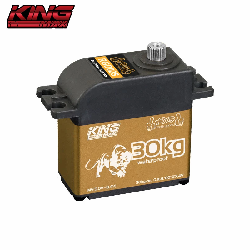 

KINGMAX RGD02S 69g 30kg.cm@7.4V цифровые стандартные металлические шестерни водонепроницаемый сервопривод для 1/8, 1/10 альпинистского автомобиля