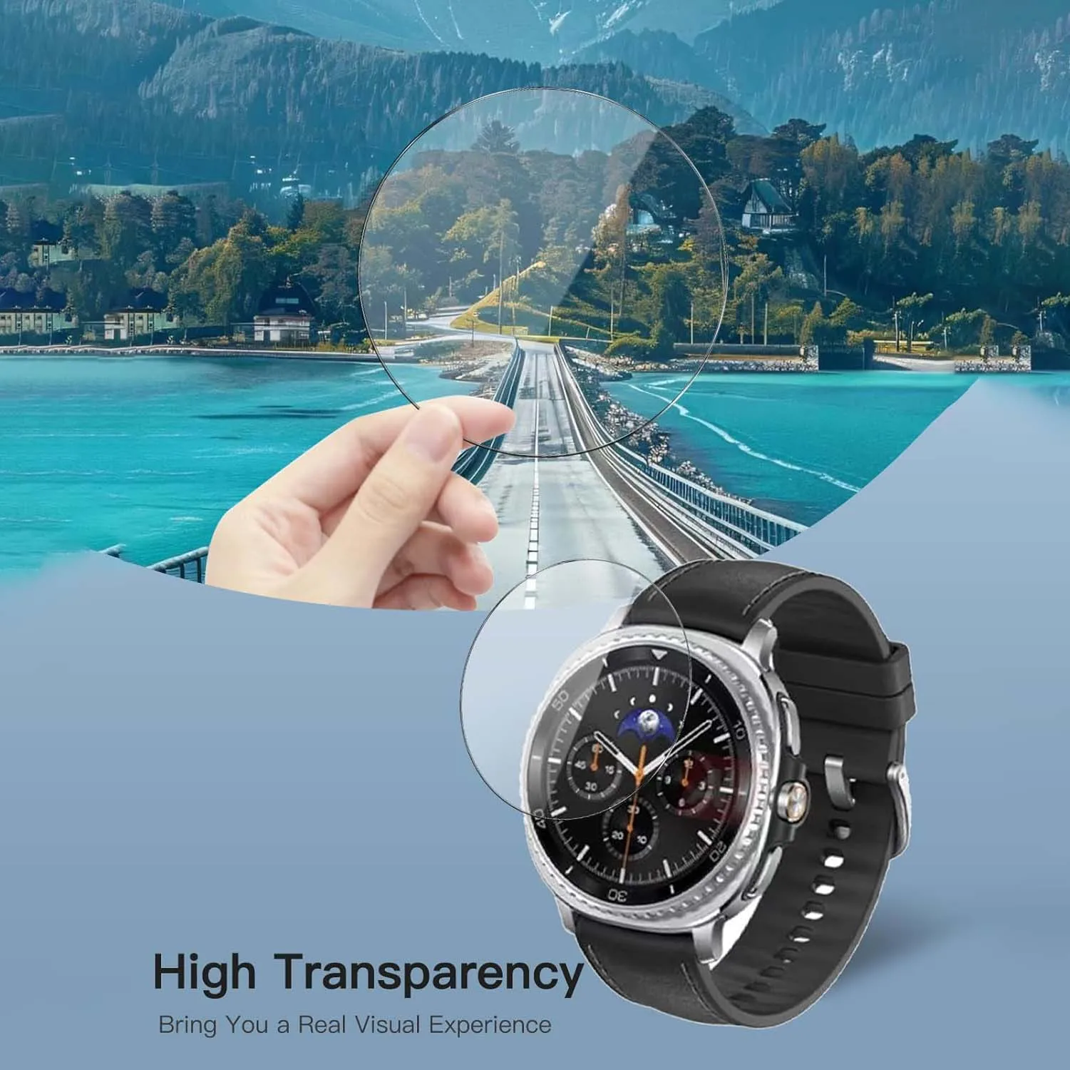 Premium Tempered Glass Screen Protector for Smartwatch – High-Definition Protective Film