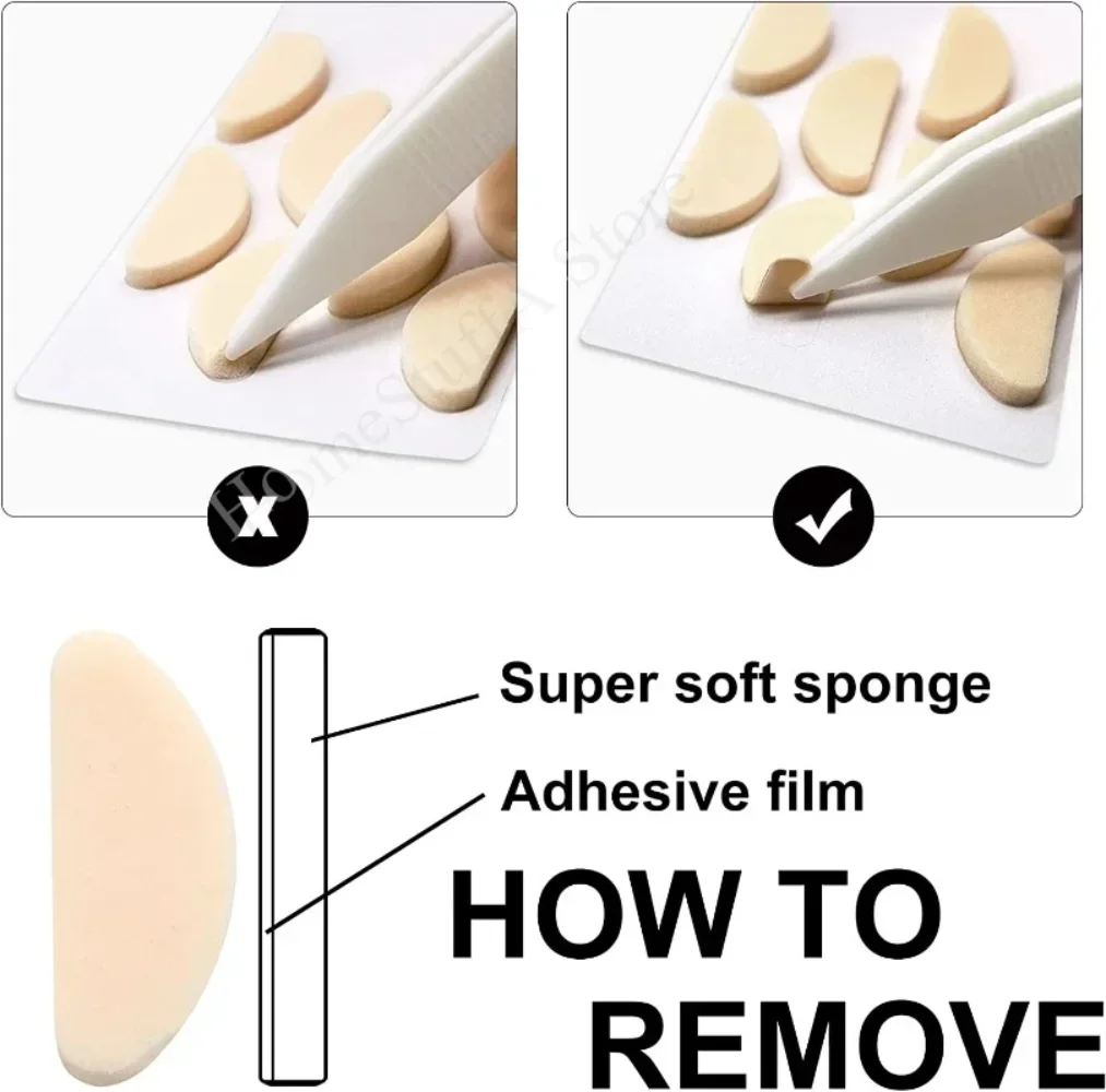 40pc Self Adaptive Soft EVA Foam Non slip Nose Bridge Pads For Glasses Decompression Eyeglass Pads Thin Nosepads Augmented