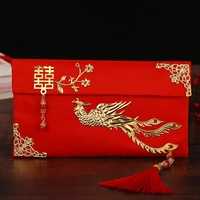 1pc Chinese New Year 2024 Red Envelope Lucky Money Bag Texture Faux Silk Visiting Relatives New Year Red Envelope For China 1