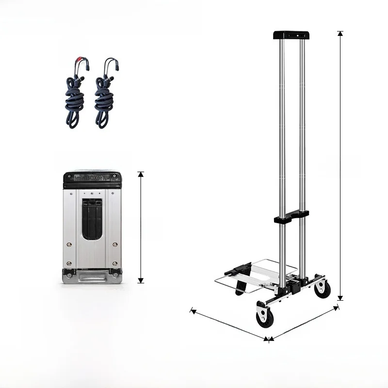 Camping Folding Trolley Portable Cargo Tool Large Pull Rod Vehicle Outdoor Household Cargo Trailer Ladies Transport Tool