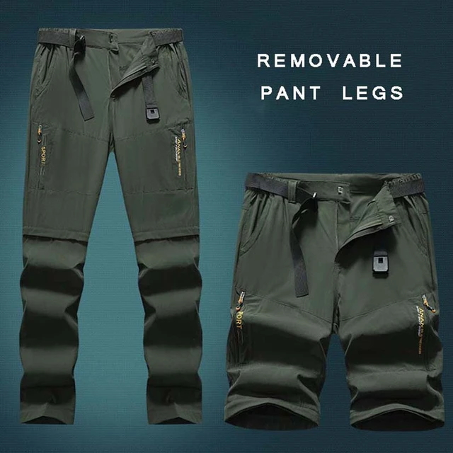 hombres cargo pantalones militares verano desmontable pantalones pantalones  trabajo de secado rápido