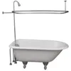 Clawfoot bath shower faucet and rectangular combination set - 3/8-8-inch chrome center diverter faucet - 3/4 "MIP connection 1