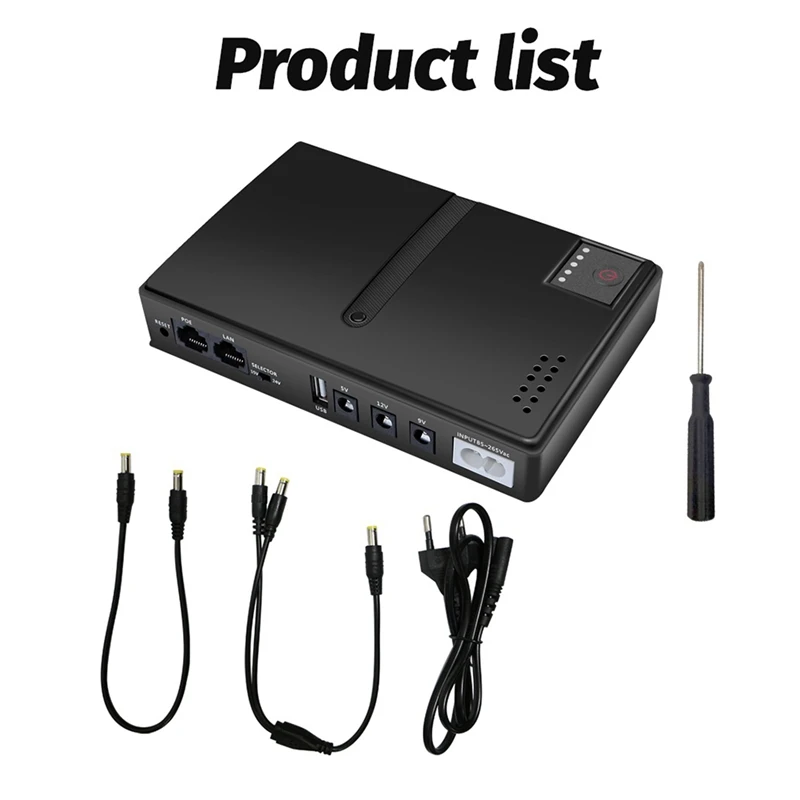 ABRU-New No Battery UPS Uninterruptible Power Supply Router DC1018L Router 5V9V12V Optical Modem Monitoring Backup EU-PLUG