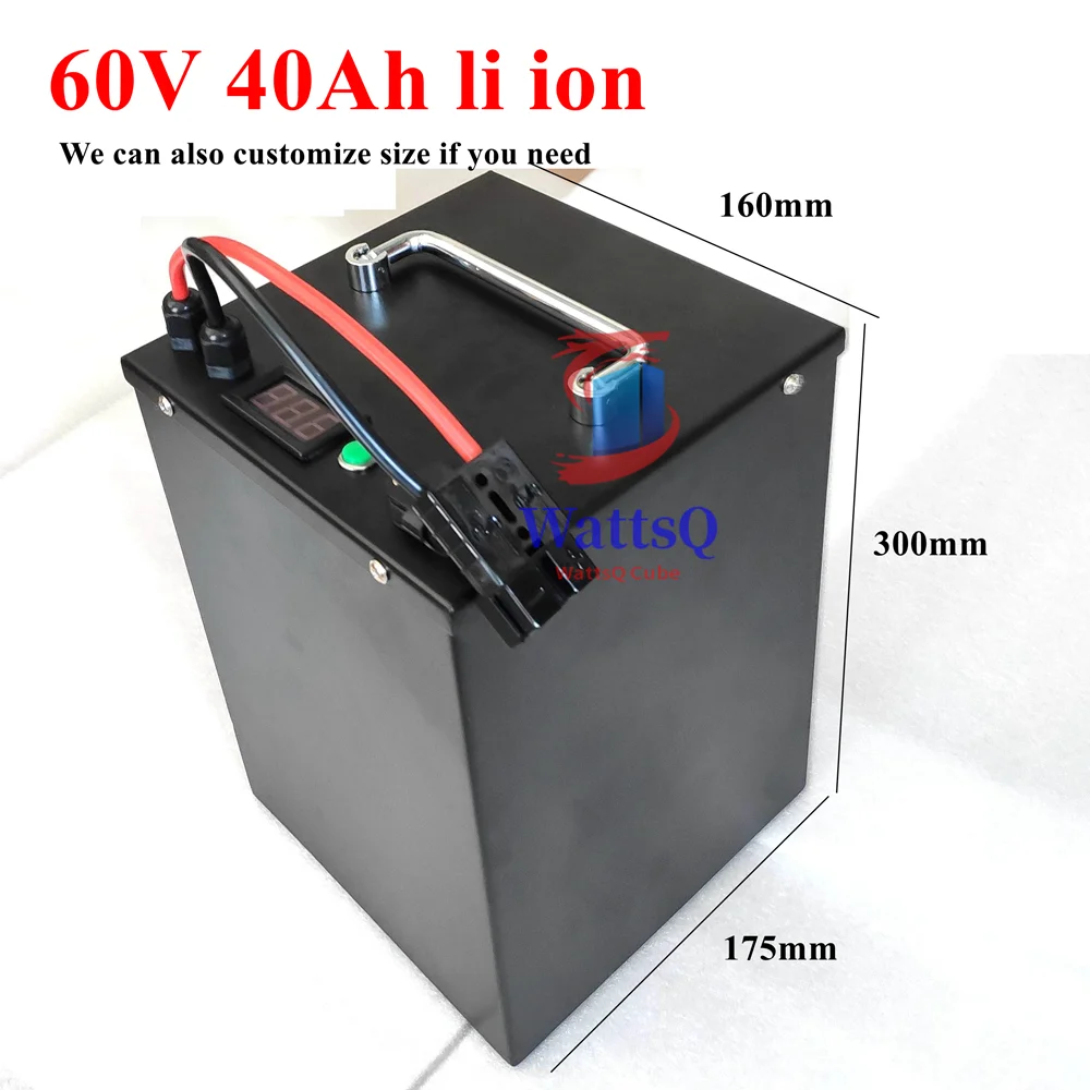 60v 40ah lithium battery li ion battery pack with BMS for 3000w e-bike  scooter bicycle motorcycle vehicle + 5A charger