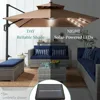 10x10ft 2-Tier Square Cantilever Patio Umbrella with Solar LED Lights, Offset Hanging Outdoor Sun Shade 3