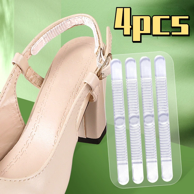 Silicone Heel Stickers 4pcs Heels Grips for Women Men Anti Slip Heel Cushions Non-Slip Inserts Pads Foot Care Protector