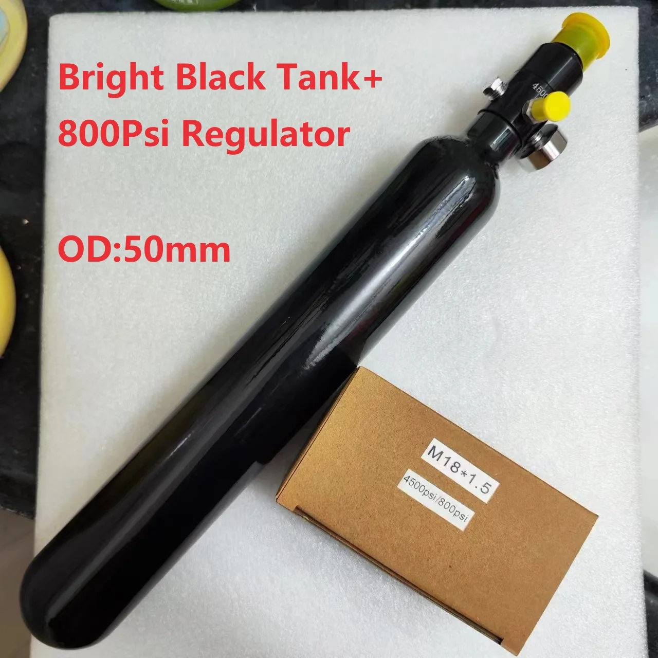 

0.38LRound Aluminum Bottle 50mm OD M18*1.5 Inlet Thread Tank Bottle 20Mpa 4500psi Tank Regulator For Cylinder Diving