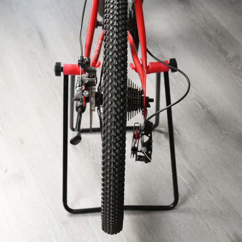 

Bike Triangle Parking Rack Inserted Into Vertical U-shaped Repair Rack Folding Repair Rack Bicycle Workshop Repaire Stand