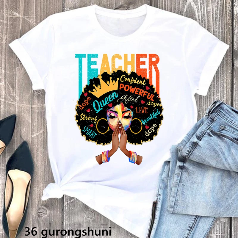 Teacher Graphic Print Tshirt Women Black Girls Are Dope/Powerful/Strong/Beautiful T Summer Tops Tee Shirt| | - AliExpress