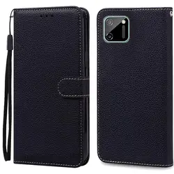 Deluxe Leather Wallet Flip Phone Case with Secure Card Slots and Magnetic Closure - Realme C11 2021 (Black)