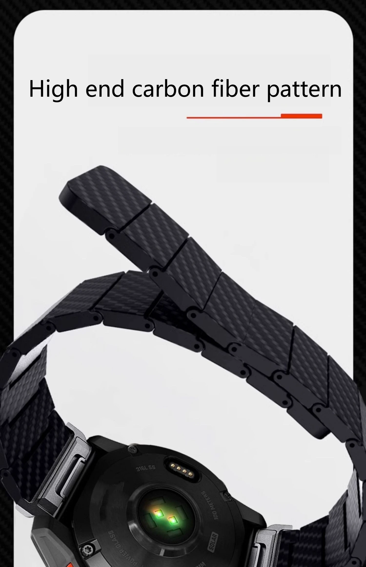 Magnetic Strap For Garmin 26mm 22mm Fenix 8 5 5x Plus 6 6SX Pro 7 7X Forerunner945 Carbon Fiber pattern Smartwatch Bracelet Band
