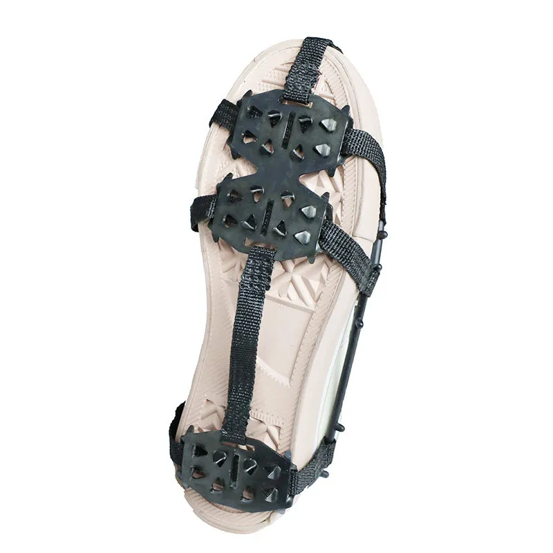 24 Teeth Manganese Steel Anti-skating Crampons Outdoor Ice Climbing Anti-fall Shoe Covers Snow Road Grip Winter Shoe Spikes
