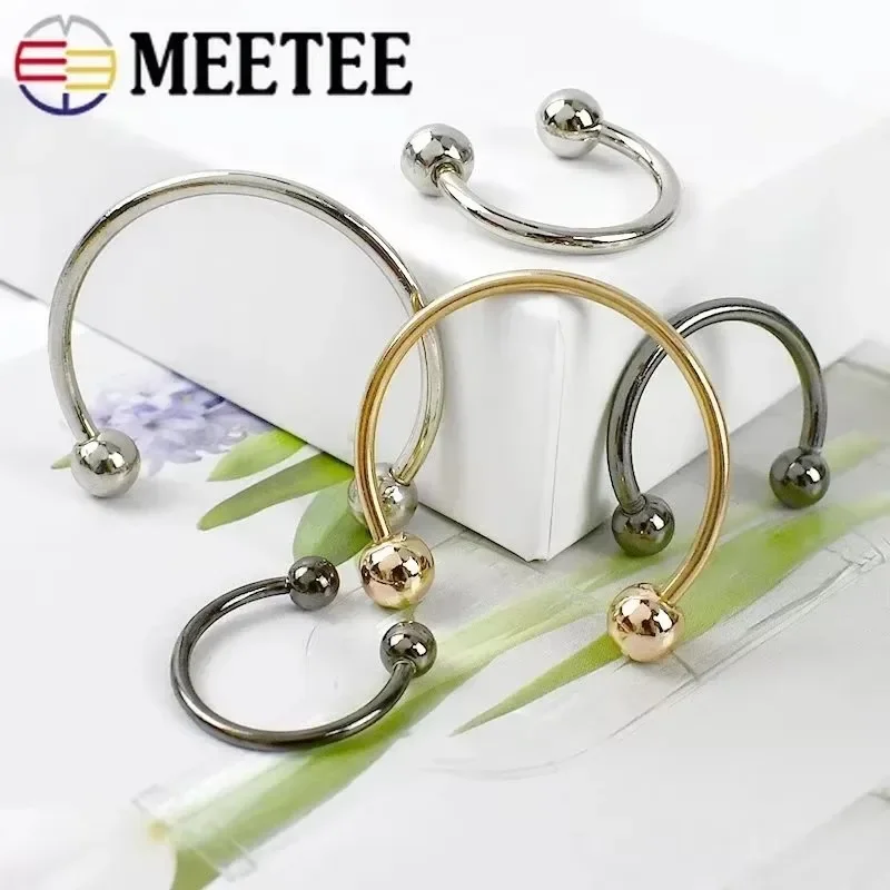 U-shaped Metal Rings Buckle Double-headed Screw Loop Clasp 2/5/10Pcs Meetee 15-60mm for Swimwear Bikini Decor Hat Hook