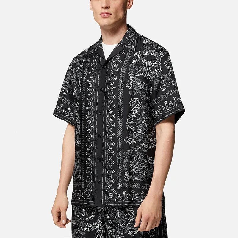 

Mens Clothing Autumn Casual Top Slim Fit Fashion Long Sleeve Printed Mens Shirt