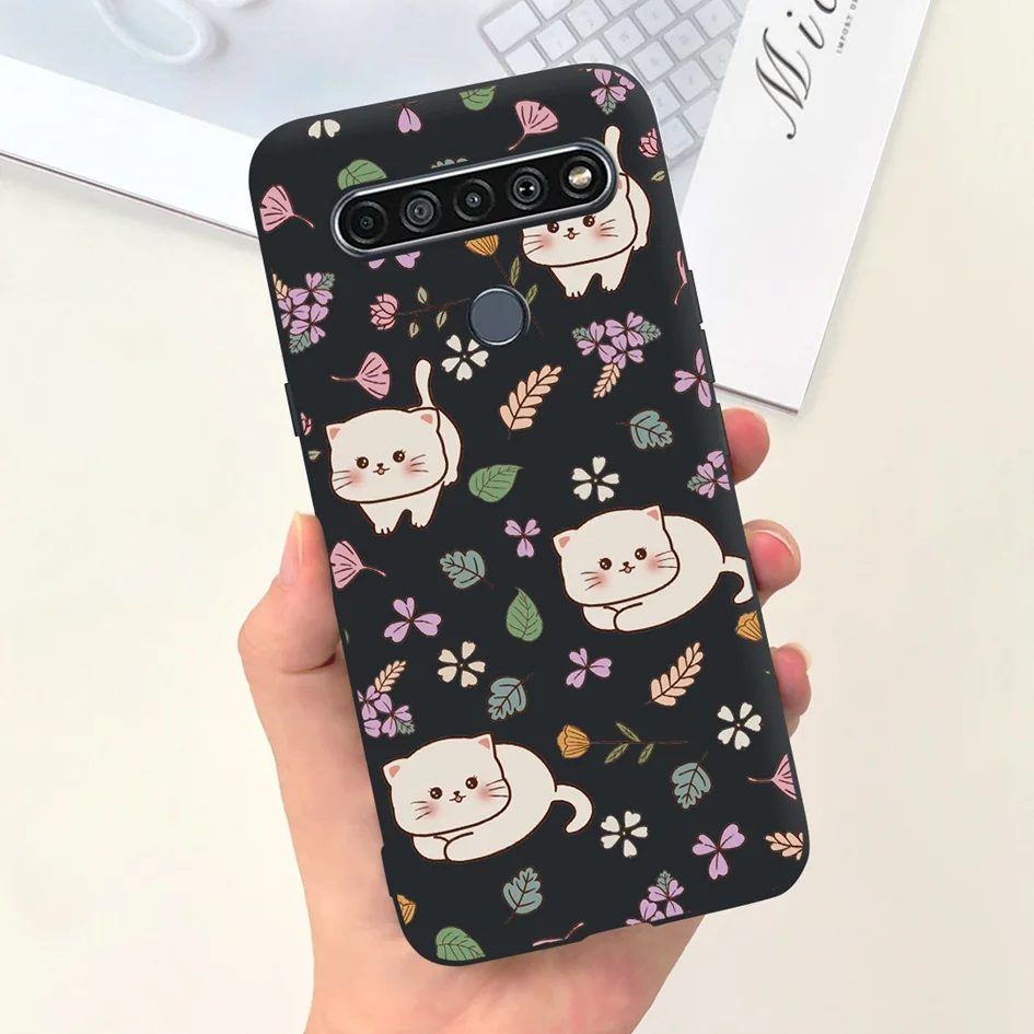 Cute Cat & Dinosaur Soft Black Silicone Shockproof Bumper Phone Case