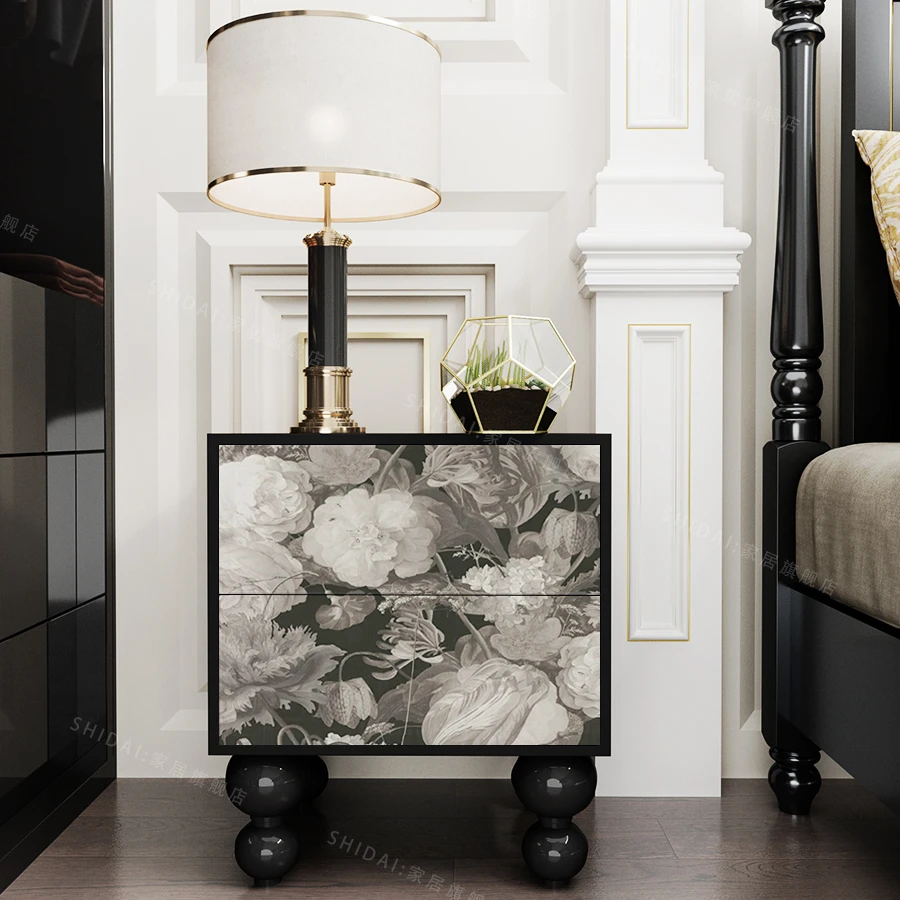 

American Retro Solid Wood Storage Multifunctional All-in-One Cabinet Household Bedroom Storage Rack Side Cabinet