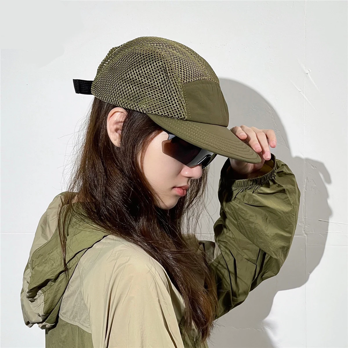 Japanese style quick drying mesh 5 panel snapback baseball cap for men women outdoor camping