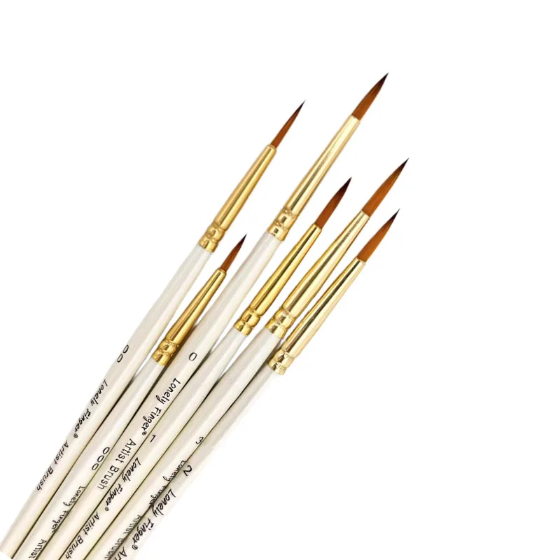 6pcs Professional Micro Fine Liner Detail Paint Brush Set Tiny Miniature Paint Brushes Kit For Watercolor Oil Face Acrylic Nail 5
