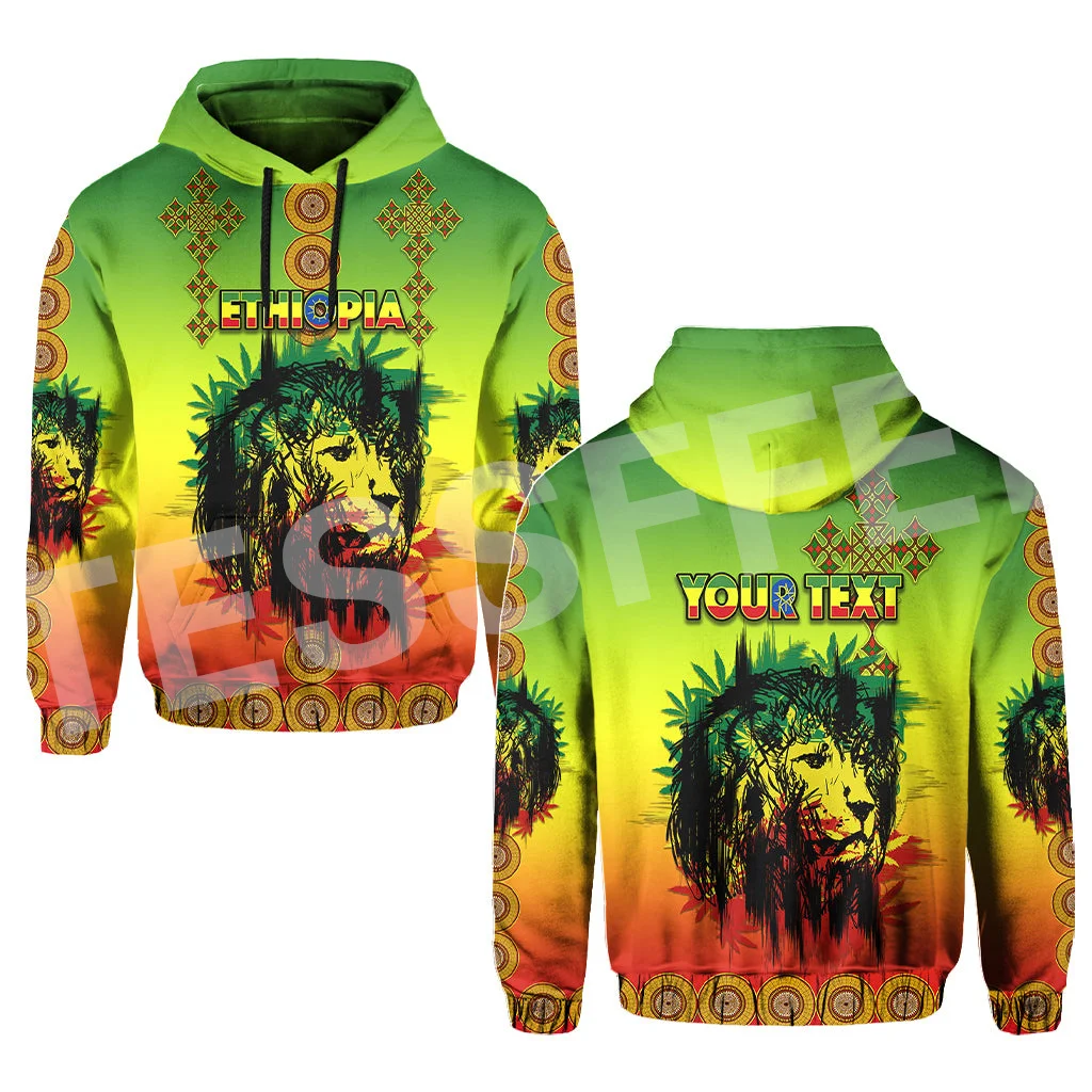 Newest Custom Name Africa Country Flag Lion Ethiopia Reggae Tribel Tattoo Tracksuit 3DPrint Unisex Casual Funny Jacket Hoodies A plstar cosmos 3dprint newest pinter custom name combo set joggers unique casual unisex streetwear hoodies sweatshirt zip q 6