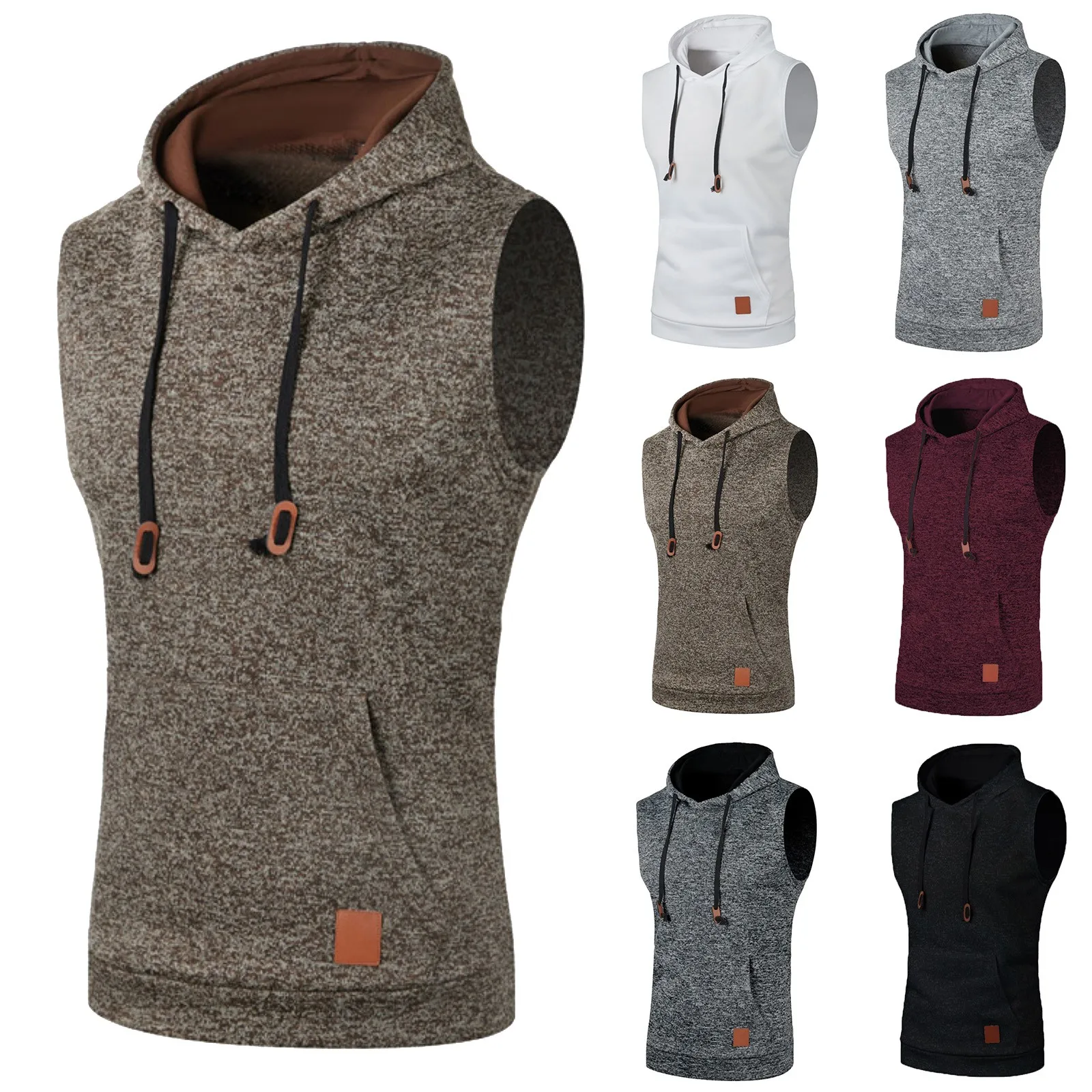 

Мужские толстовки без рукавов, модный Повседневный пуловер, свитшот с капюшоном, мужская майка для бодибилдинга, спортивная рубашка, жилет, жилет для спортзала, 2023