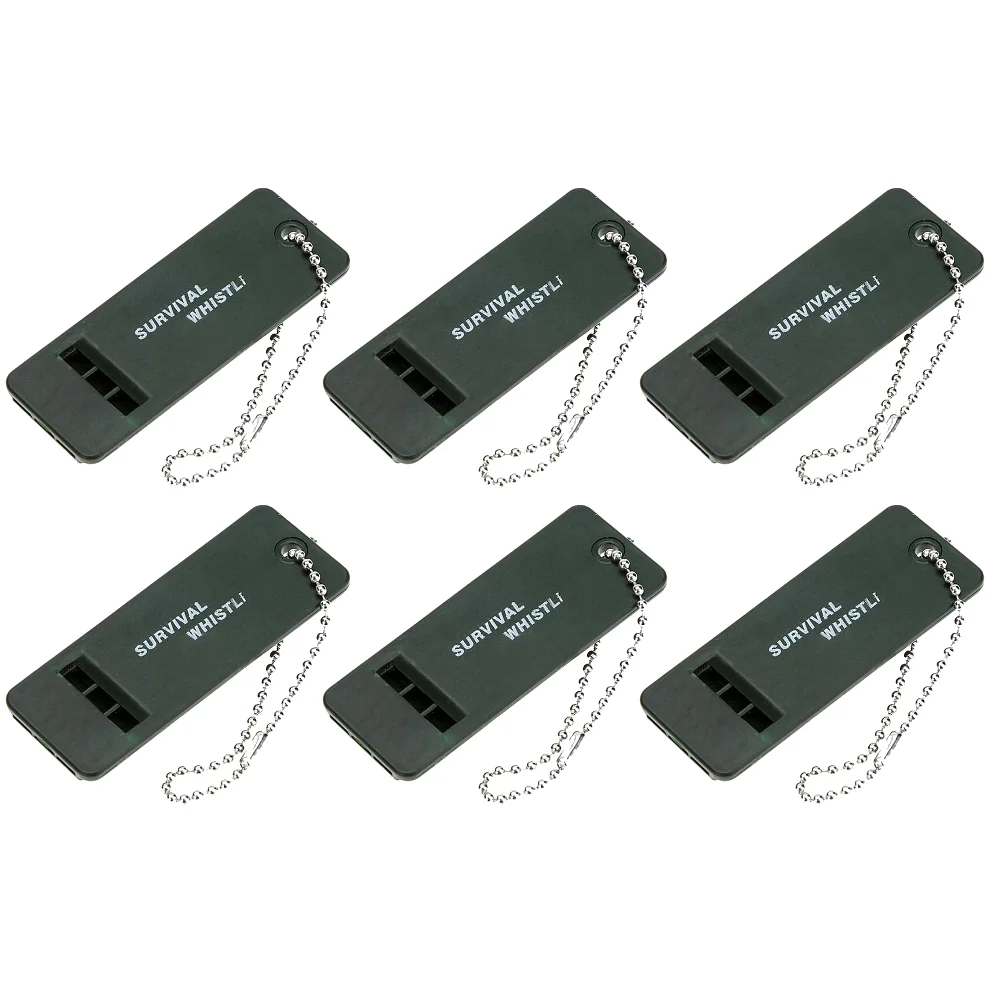 Chilee-any Fischietto di soccorso con 3 tubi, in metallo ad alta decibel con corda, fischietti di segnaletica per escursioni, fischietto di sopravvivenza, emergenze, Out Door, colore: argento