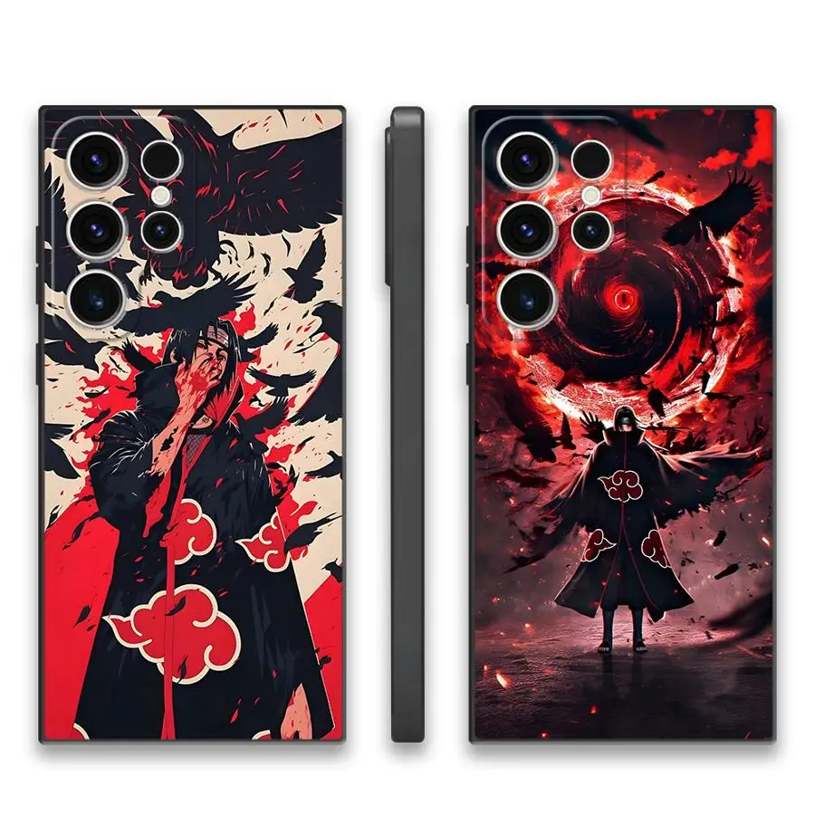 Black Soft Phone Cover with Cool Uchiha Itachi Design