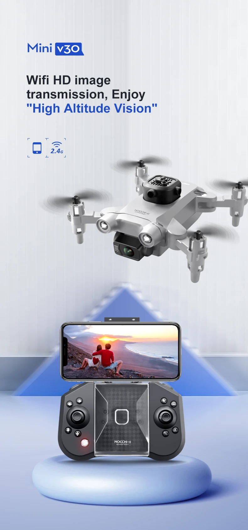 4DRC V30 Mini Drone, mini v3o wifi hd image transmission, enjoy "