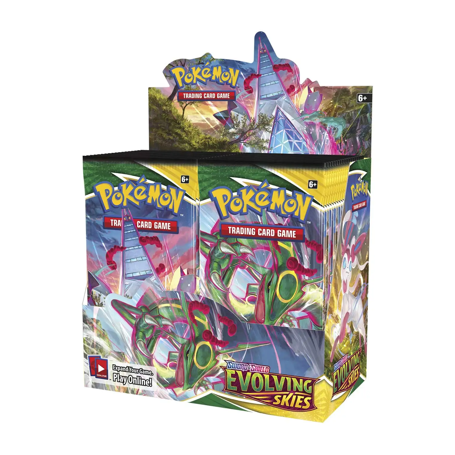 10 Evolving Skies Booster Pack Lot - From Factory Sealed Pokemon Booster Box