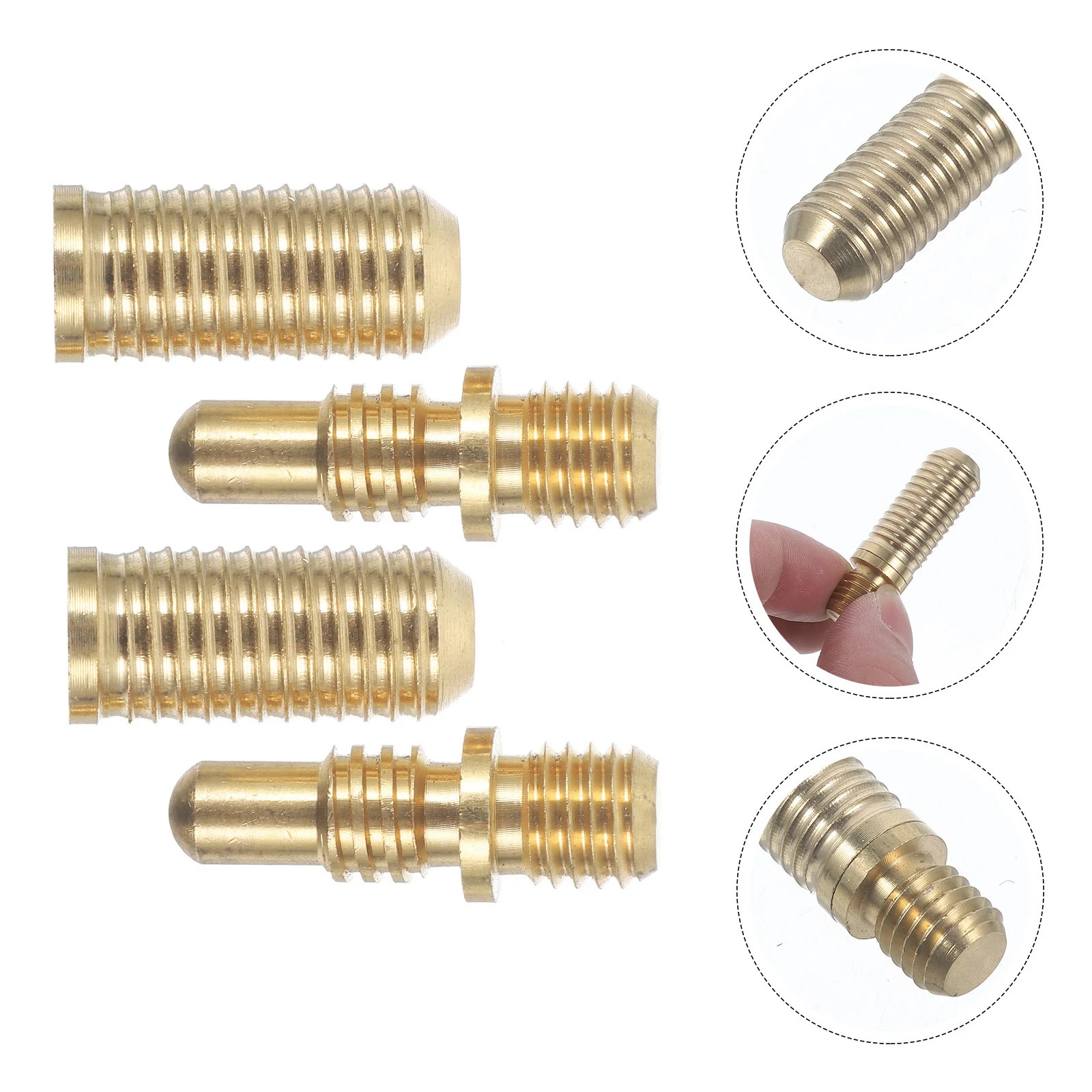 2 Sets Billiard Cue Screws Pool Extension Joint Accessories Washer Heavy Duty Copper Repairing Tip 4