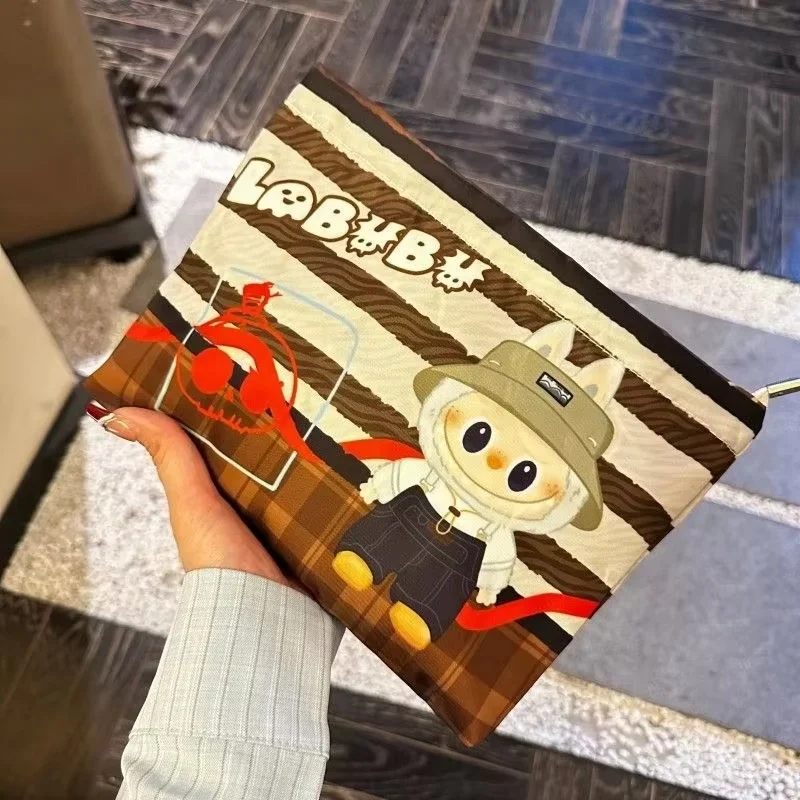 Labubu Cosmetic Bag Cartoon Portable Washing Stationery Storage Bag Simple Style Large-Capacity Clutch Holiday Gift New Ins