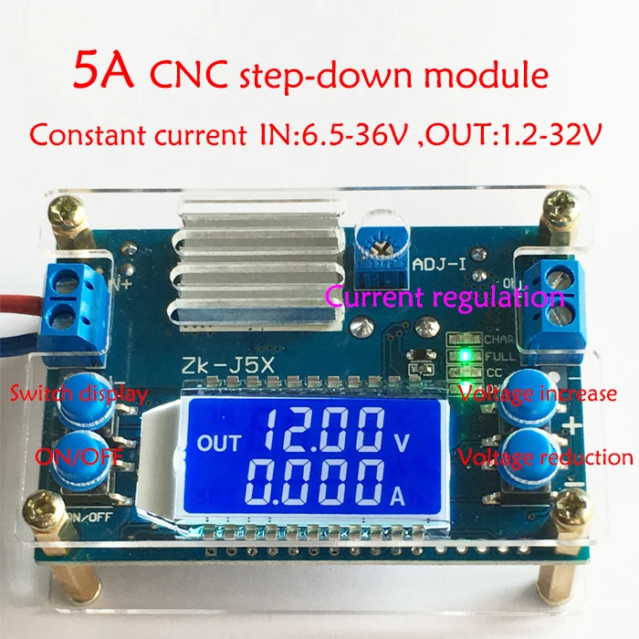 DC DC Buck Converter CC CV Power Module 1.232V 5A Adjustable Regulated