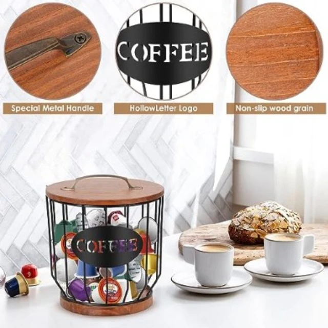 Organizador de cápsulas de café de metal con tapa, universal para soporte  de cápsulas Nespresso, organizador de papel de filtro de café para el hogar  duradero - AliExpress