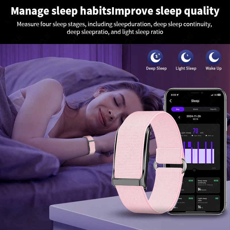 LIGE Call Reminder Smart Watch Women Fitness Activity Sleep Tracker Medical Without Touch Screen Display Men Smart Bracelet Band 4