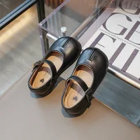 New Children Leather Shoes for Girls Shoes Kids Soft Bottom Anti-skid Outside Walking Shoes Split Toe Prom Party Footwear 2
