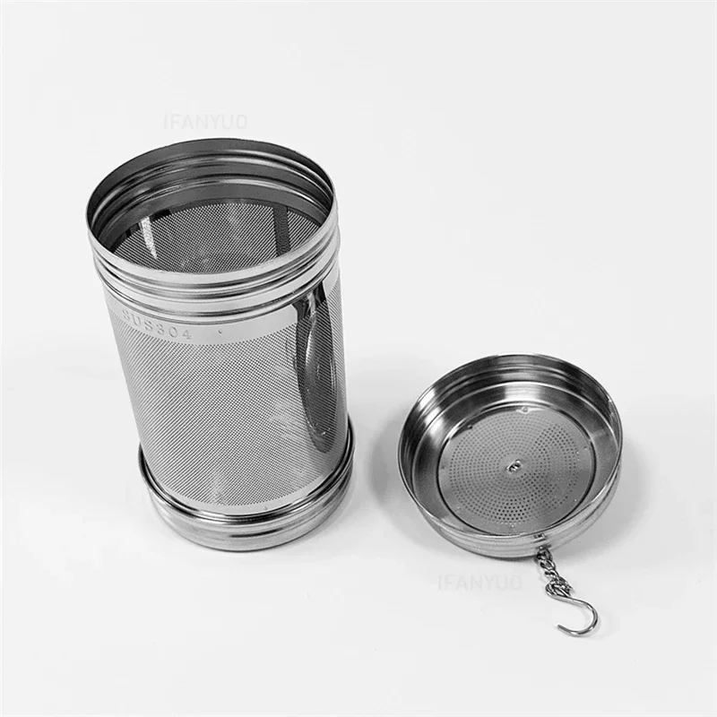 Tea Infuser Fine Mesh Filter Cylindrical 304 Stainless Steel Threaded Connection Teapot Strainer Spice Herb Kitchen Accessories