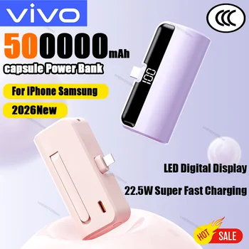 VIVO 500000mah Capsule Power Bank Mini batteria esterna portatile di grande capacità con ricarica super veloce per iPhone Huawei Samsung