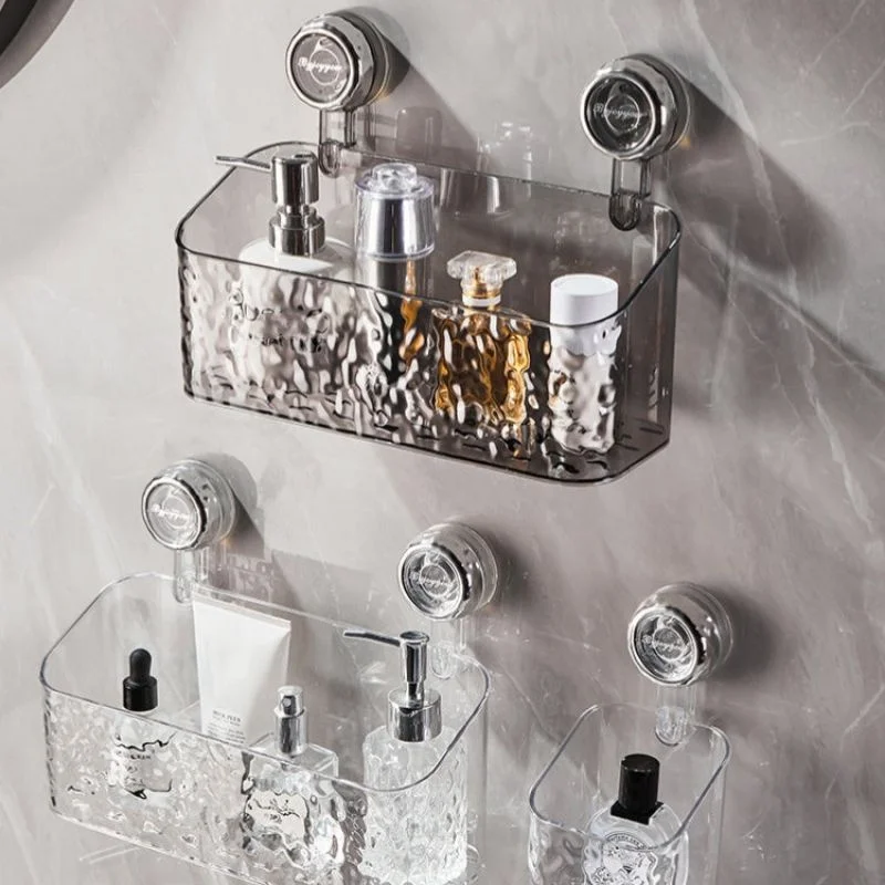 Shower Suction Cup Shelf Basket Light Glacier Pattern One Second Installation bathroom Organizer Storage Rotating to Suck Remove