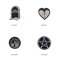 Shop Now: 46 Styles of Black and White Iron-On Patches for Clothes - Letter Appliques, Skulls, Stripes, Embroidery Stickers, Round Badges - Image 2