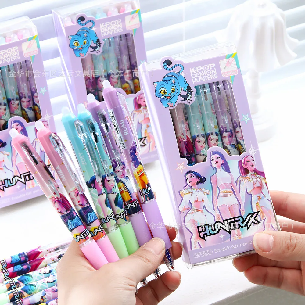 Cute High-Value  Press Erasable Pens Kpop Girls 0.5mm Gel Pens Creative Student School Stationery Supplies